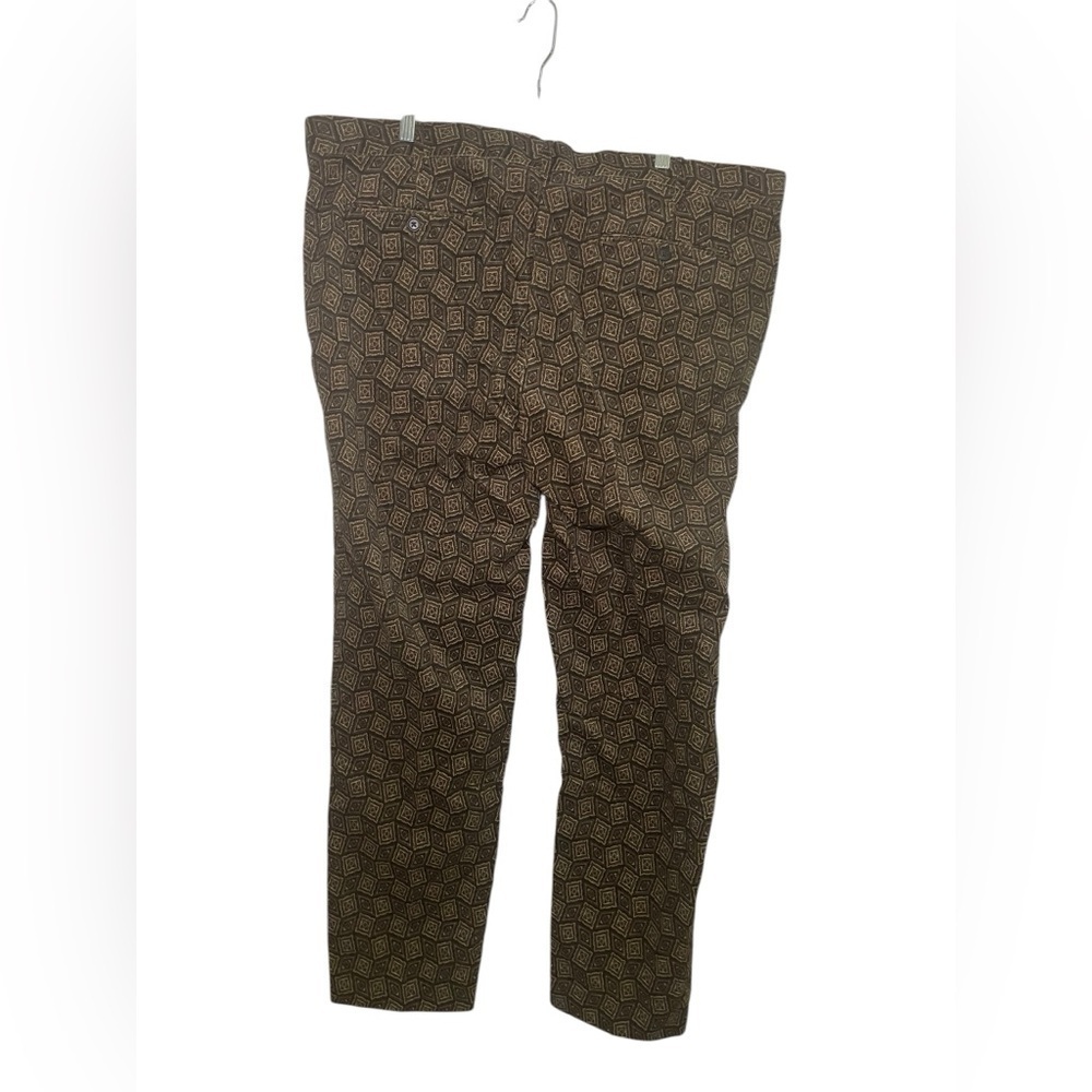 Banana Republic Heritage Slim Fit Corduroy Pants Brown Geometric Size 42 NWOT - Picture 3 of 6
